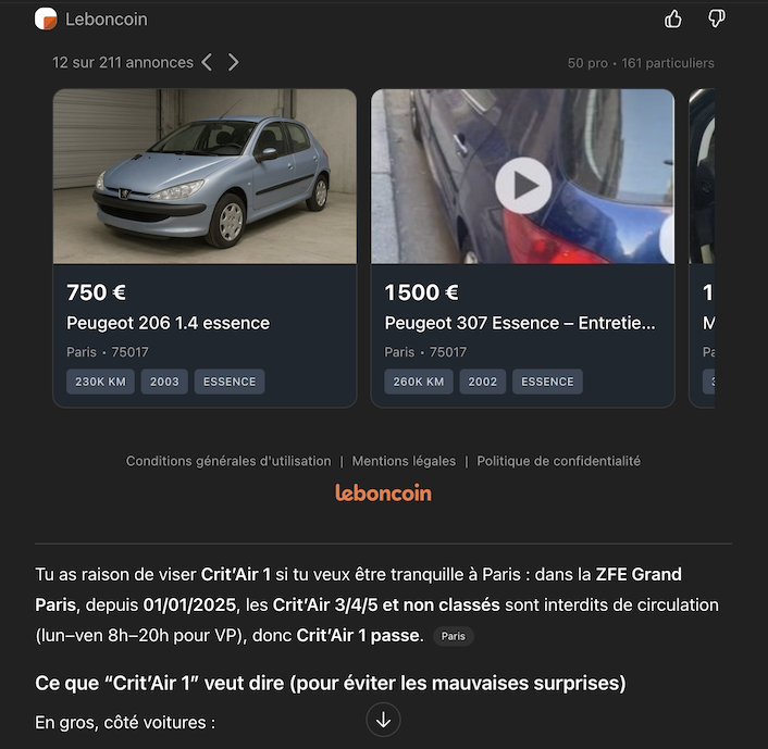 J'ai besoin d'une voiture crit'air 1 pas chère !