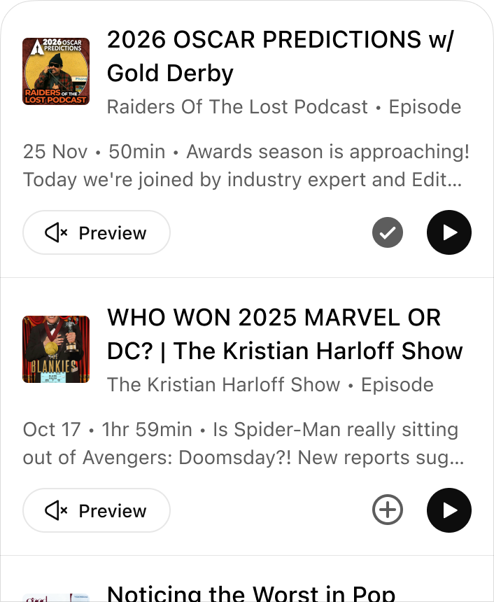 Show me podcasts about the Oscars