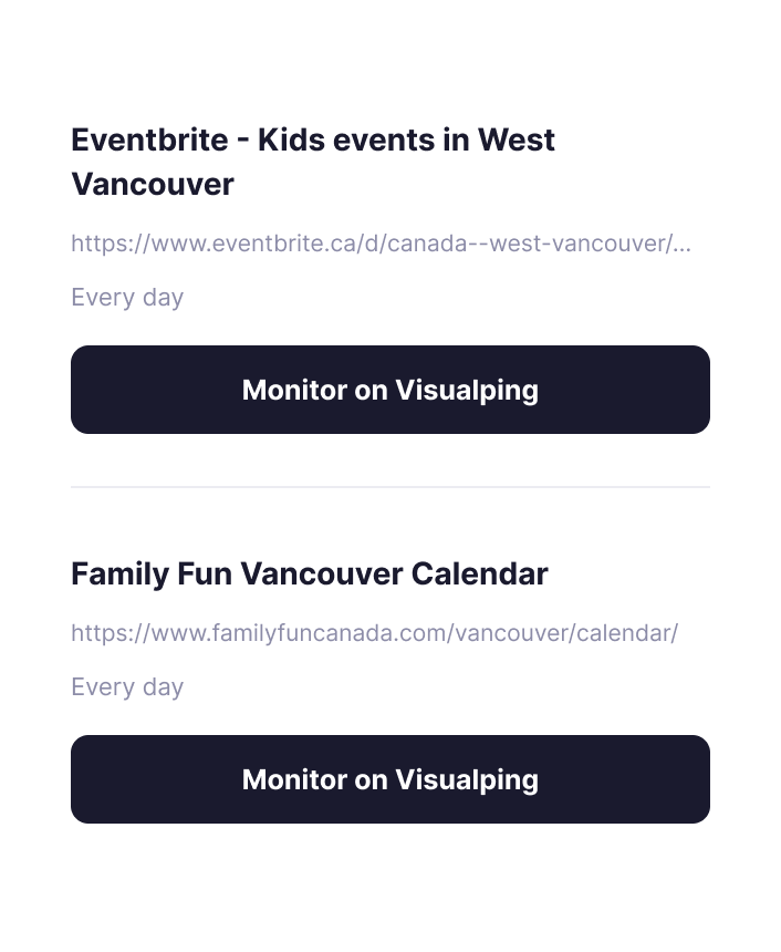Monitor new events and activities for my kids in West Vancouver