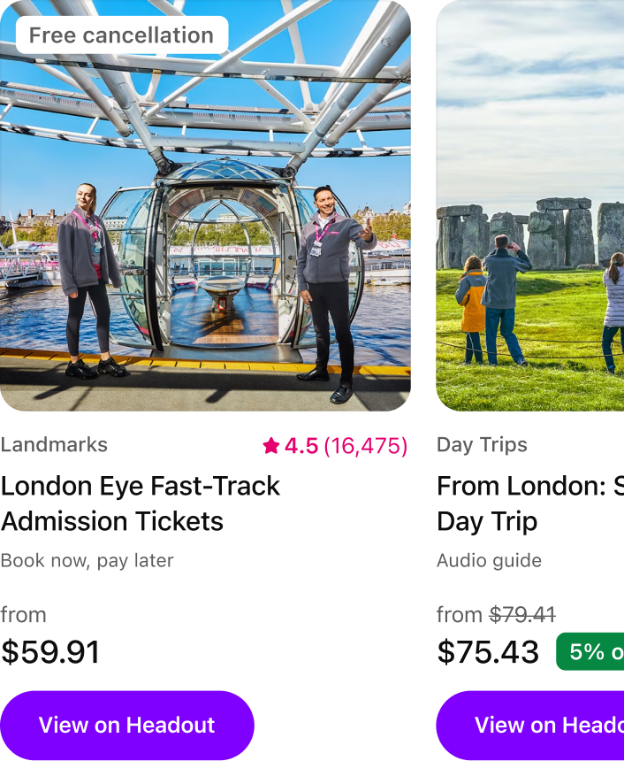 @Headout Show top experiences in London