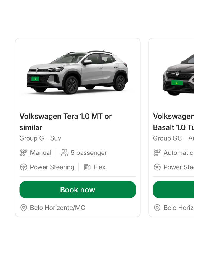 Quero alugar um SUV em Belo Horizonte.