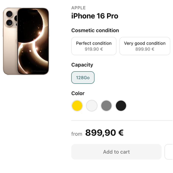 I want a refurbished Iphone 16 Pro in perfect condition