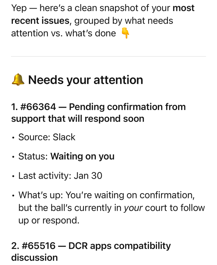 Can you summarize my most recent issues?
