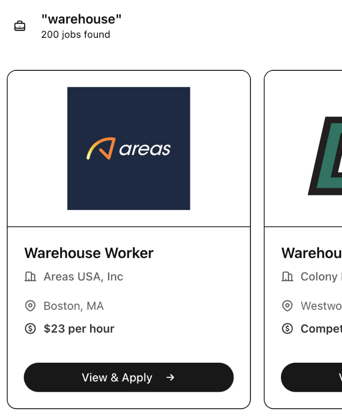 show me Warehouse jobs in Boston