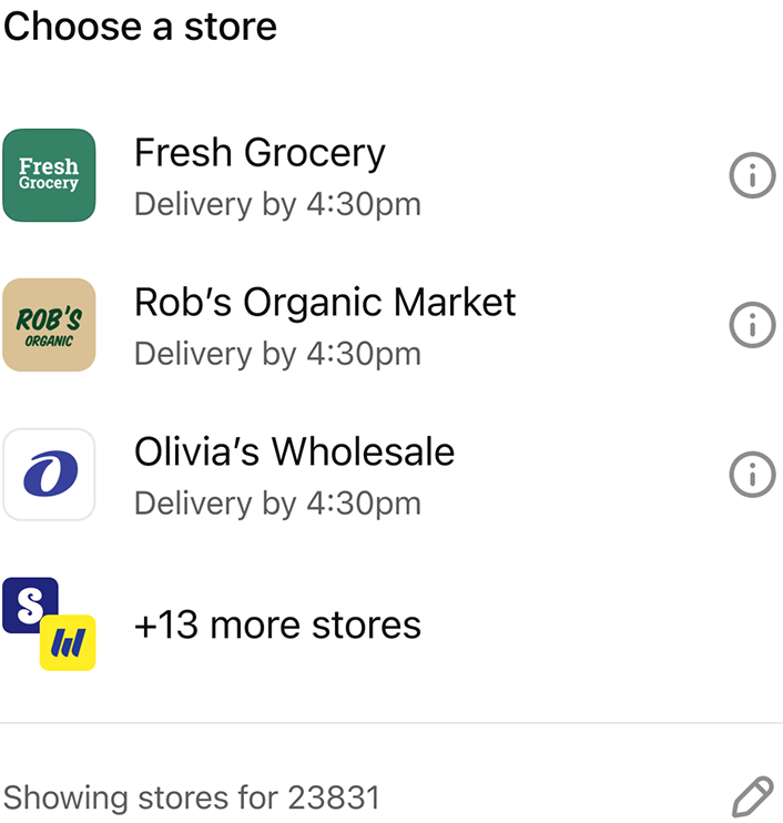 @Instacart show stores near me