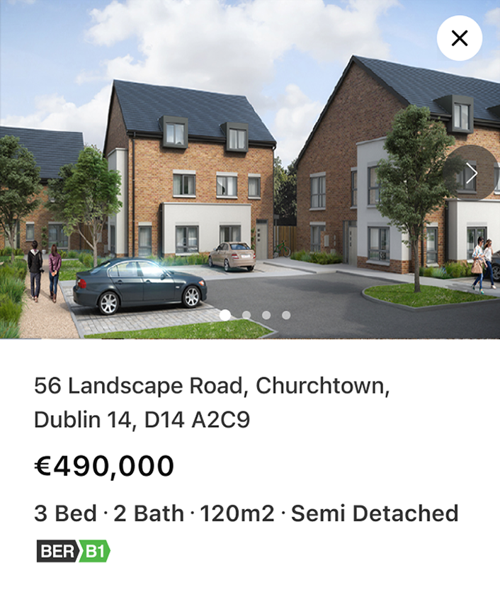 Show me 3 bed, 2 bath houses for under €500k