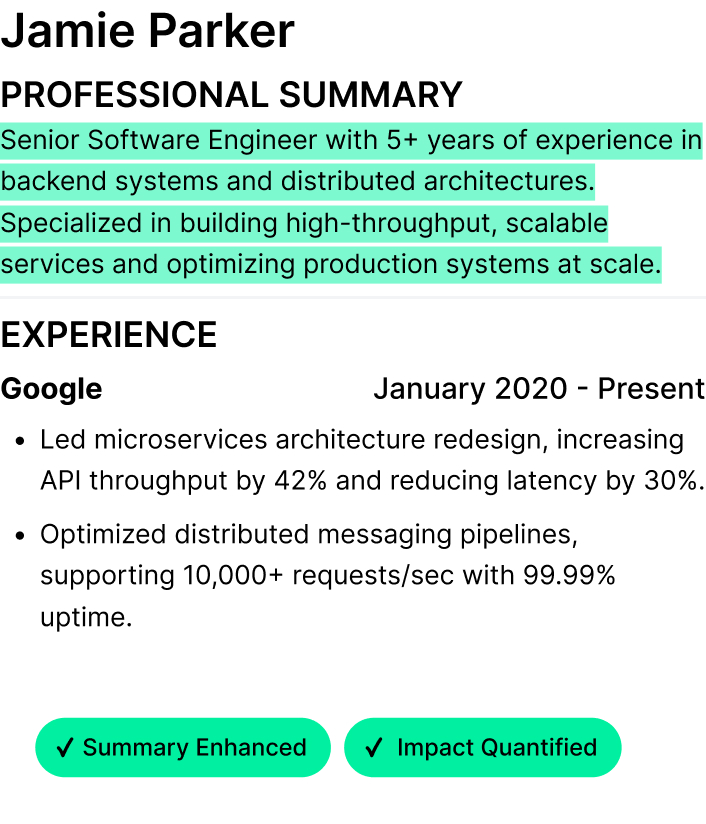 @resume improve this resume