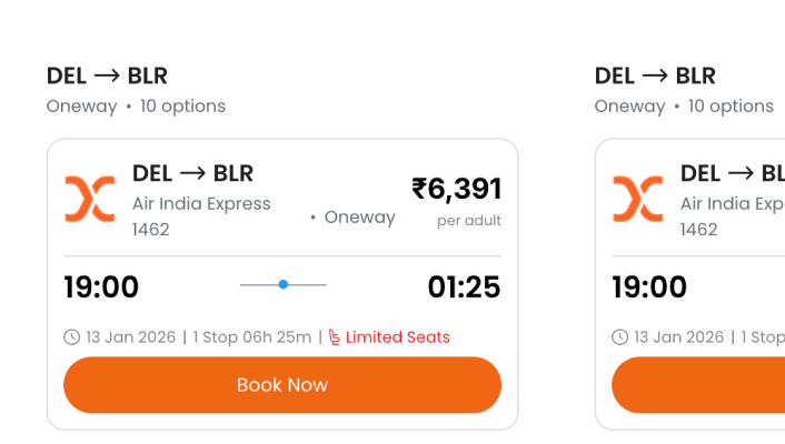 Find me flights from Delhi to Bangalore