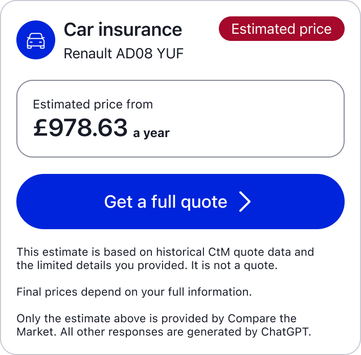 @comparethemarket get me a quick car insurance estimate